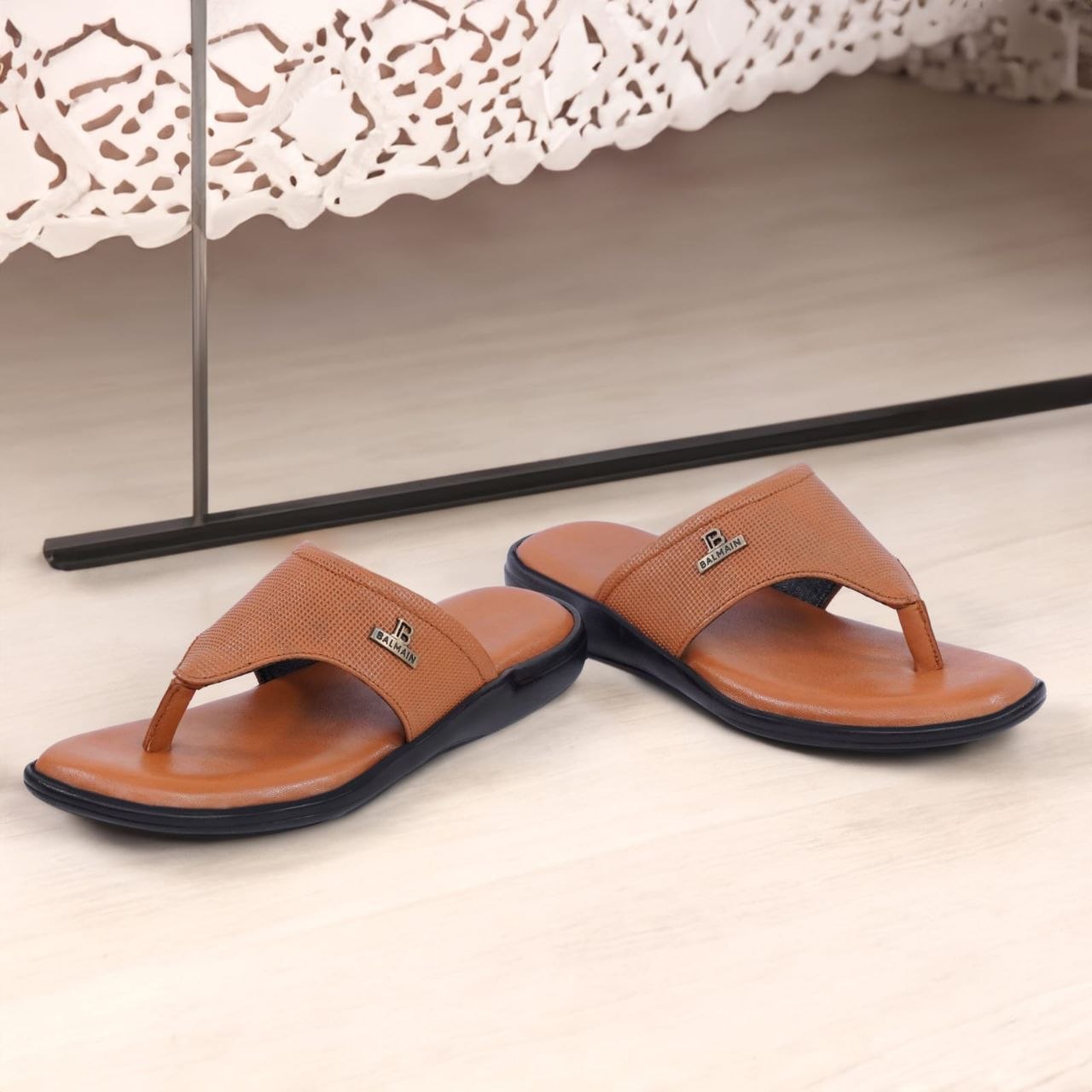 Elite Comfort Toe Ring Slide (Tan Brown Premium)