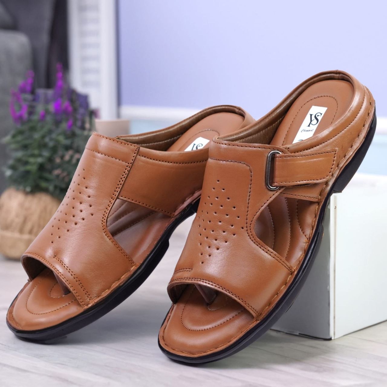 Classic Comfort Cross-Strap Mule (Brown)